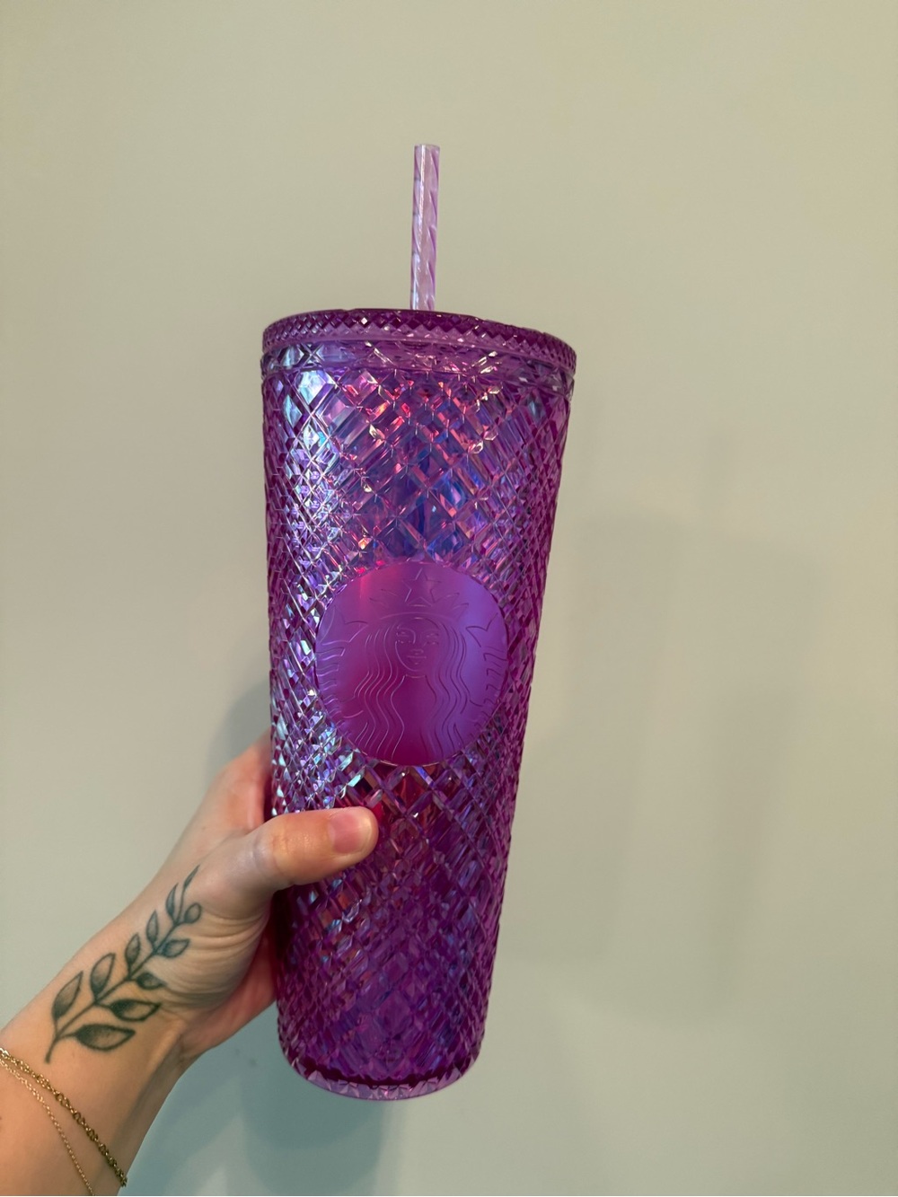 Starbucks Purple Studded Reusable Cold Cup with Straw